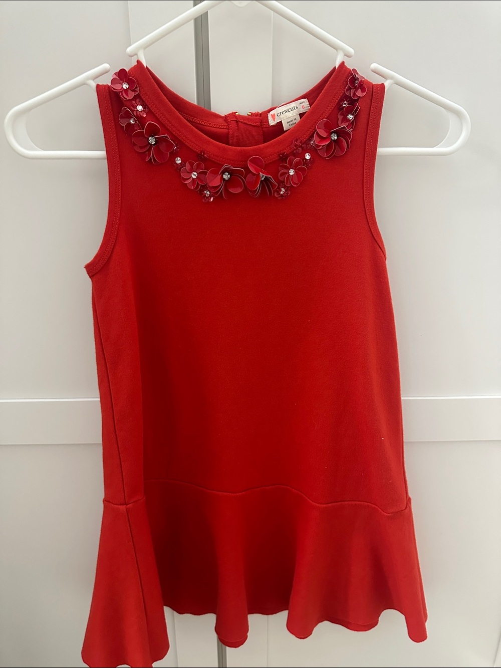 Crewcuts Red Floral-Appliqué Sleeveless Dress